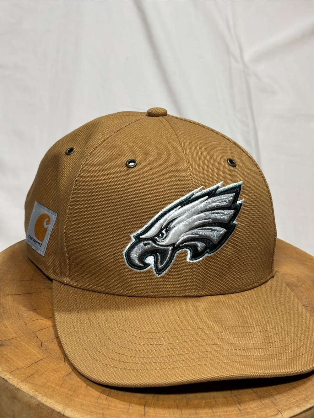 Carhartt Tan Canvas Cap with Embroidered Philadelphia Eagles NFL